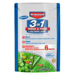 BioAdvanced 35-0-3 Weed & Feed Lawn Fertilizer For Southern Grasses 5000 sq ft 12.5 cu in