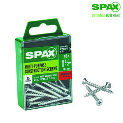 SPAX No. 8 S X 1-1/2 in. L Phillips/Square Flat Head Multi-Purpose Screws 25 pk