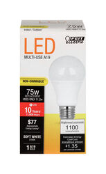 Feit Electric acre A19 E26 (Medium) LED Bulb Soft White 75 Watt Equivalence 1 pk
