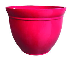 Southern Patio Kittredge 12.83 in. H X 17.5 in. W Resin Traditional Planter Red