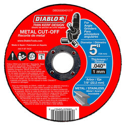 Diablo 5 in. D X 7/8 in. S Aluminum Oxide Metal Cut-Off Wheel 1 pk