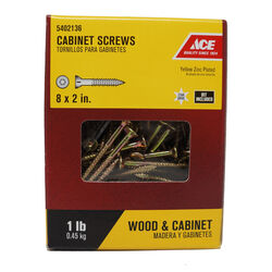 Ace No. 8 S X 2 in. L Star Yellow Zinc-Plated Cabinet Screws 1 lb 145 pk