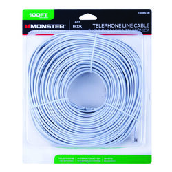 Monster Cable Just Hook It Up 100 ft. L White Modular Telephone Line Cable