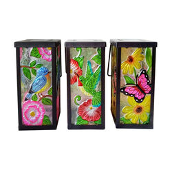 Meadow Creek Glass/Metal Solar Lantern Assorted