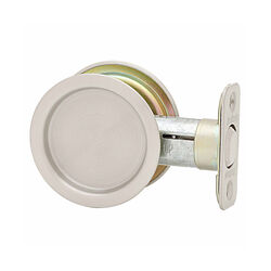 Kwikset Satin Nickel Metal Indoor Round Pocket Door Lock