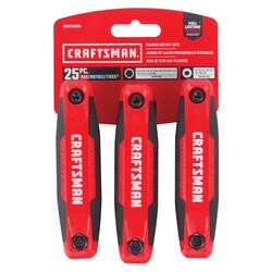 Craftsman 1/4 Metric and SAE Fold-Up Hex Key Set 6 in. 24 pc