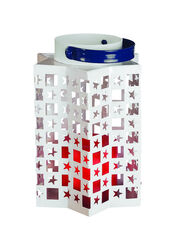 Paradise 6.7 in. Metal Patriotic Flameless Lantern White