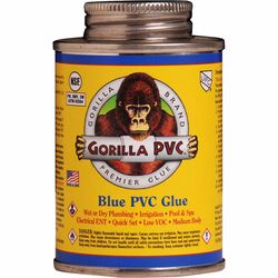 Gorilla PVC Hot Glue / Blue Glue Blue Solvent Cement For PVC 16 oz