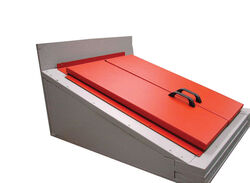 Gordon 30 in. H X 45 in. W Red Steel Cellar Door