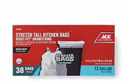 Ace Right-Fit 13 gal Tall Kitchen Bags Drawstring 38 pk