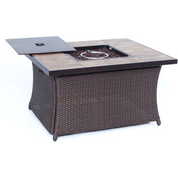 Hanover Coffee Table LP Gas Metal Outdoor Fireplace 23.5 in. H X 35.8 in. W X 43.8 in. D