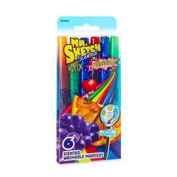 Mr. Sketch Stix Neon Color Assorted Fine Tip Scented Markers 6 pk
