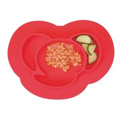 InterDesign 9-1/4 in. W X 11-3/4 in. L Red Silicone Kids Divided Placement Plate