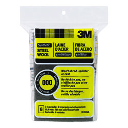 3M 000 Grade Extra Fine Steel Wool Pad 6 pk