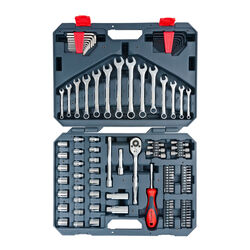 Crescent Assorted Sizes S X 3/8 in. drive S Metric and SAE 6 and 12 Point Mechanic's Tool Set 128 pc