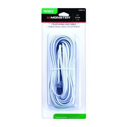 Monster Just Hook It Up 50 ft. L White Modular Telephone Line Cable