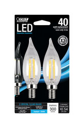 Feit Electric acre C10 E12 (Candelabra) LED Bulb Daylight 40 Watt Equivalence 2 pk