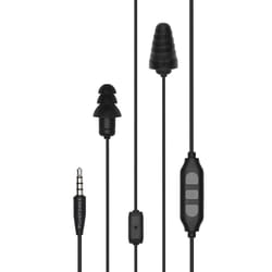 Plugfones Guardian Plus 26 dB Nylon/Silicone/Soft Foam Ear Plugs/Ear Phones With Mic 54 in. L Blac