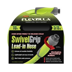 Flexzilla SwivelGrip 5/8 in. D X 10 ft. L Zilla Green Hybrid Polymer Garden Hose