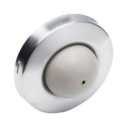 Ives 2-1/2 in. H X 3/8 in. W X 2-1/2 in. L Brass Satin Chrome Silver Wall Door Stop