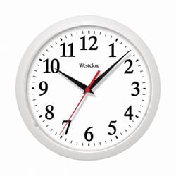 Westclox 10 in. L X 9 in. W Indoor Classic Analog Wall Clock Plastic White