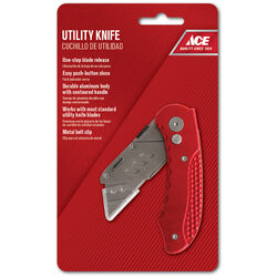 Ace Folding 6-19/64 in. Fixed Blade Utility Knife Red 1 pc