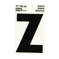 Hy-Ko 3 in. Reflective Black Vinyl Self-Adhesive Letter Z 1 pc