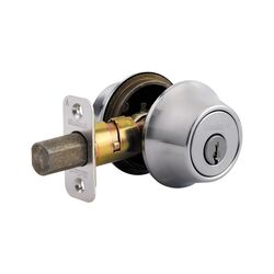 Kwikset Satin Chrome Metal Double Cylinder Deadbolt