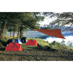 Coolaroo Ready-To-Hang Polyethylene Walnut Triangle Shade Sail Canopy 120 in. W X 120 in. L