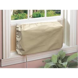 A/C Safe 14 in. H X 21 in. W PVC Tan Square Indoor Window Air Conditioner Cover