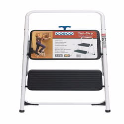 Cosco 28.15 in. H X 17.323 in. W 200 lb. cap. 2 step Steel Folding Two Step Stool