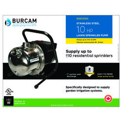 Burcam Stainless Steel 1 HP 1215 gph 115 V Sprinkler Pump