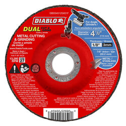Diablo 4-1/2 in. D X 7/8 in. S Aluminum Oxide Metal Dual Cut and Grind Disc 1 pk