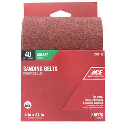 Ace 24 in. L X 4 in. W Aluminum Oxide Sanding Belt 40 Grit Extra Coarse 2 pc
