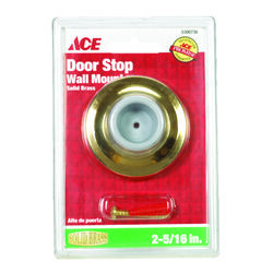 Ace 2.25 in. H X 2-5/16 in. W Solid Brass Gold Wall Door Stop Mounts to door and wall