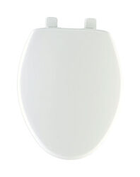 Mayfair Slow Close Elongated White Plastic Toilet Seat