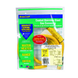 Brasscraft ProCoat 1/2 in. FIP T X 1/2 in. D MIP 48 in. Stainless Steel Gas Connector