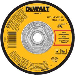 DeWalt 4-1/2 in. D X 1/8 in. thick T X 5/8 in. S Metal Grinding Wheel 1 pc