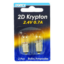 Dorcy 2D Krypton Flashlight Bulb 2.4 V Bayonet Base