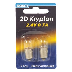 Dorcy 2D Krypton Flashlight Bulb 2.4 V Bayonet Base