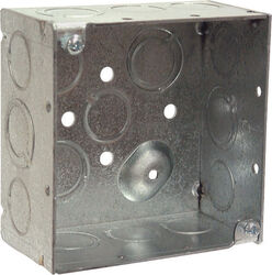 Raco 4 in. Square Steel 2 gang Junction Box Gray