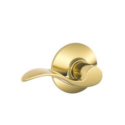 Schlage Accent Bright Brass Steel Passage Lever 2 Grade Right or Left Handed