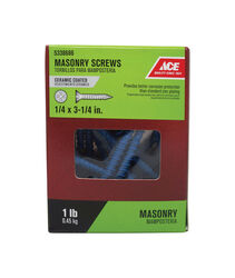 Ace 1/4 in. S X 3-1/4 in. L Phillips Flat Head Masonry Screws 1 lb 35 pk