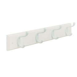 Amerock 18 in. L White Fiberboard/Zinc Medium 4-Hook Hook Rack 1 pk