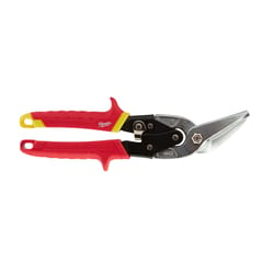Milwaukee 10 in. Forged Alloy Steel Straight Serrated Offset Aviation Snips 22 Ga. 1 pk