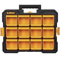 DeWalt 4.2 in. W X 13.5 in. H Flip Bin Storage Organizer Plastic 12 compartments Yellow