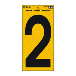 Hy-Ko 5 in. Reflective Black Vinyl Self-Adhesive Number 2 1 pc