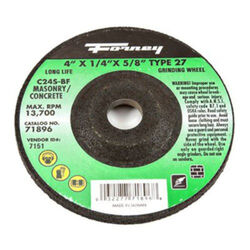 Forney 4 in. D X 1/4 in. thick T X 5/8 in. S Masonry Grinding Wheel 1 pc