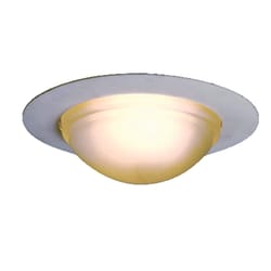 Halo Satin Nickel White 6 in. W Glass Incandescent Recessed Lighting Dome Shower Trim