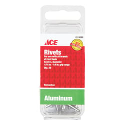 Ace 5/32 in. D X 1/8 in. R Aluminum Rivets Silver 20 pk